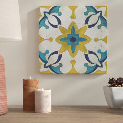 «Andalucia Tiles D Blue and Yellow», impression sur toile tendue
