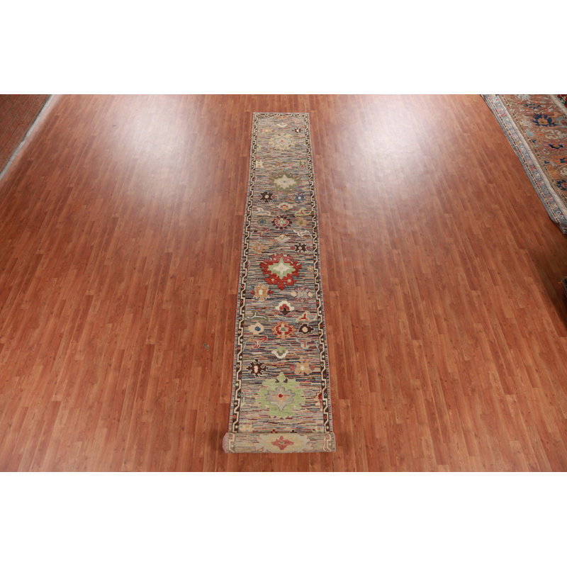 Vegetable Dye Oushak Turkish Runner Rug