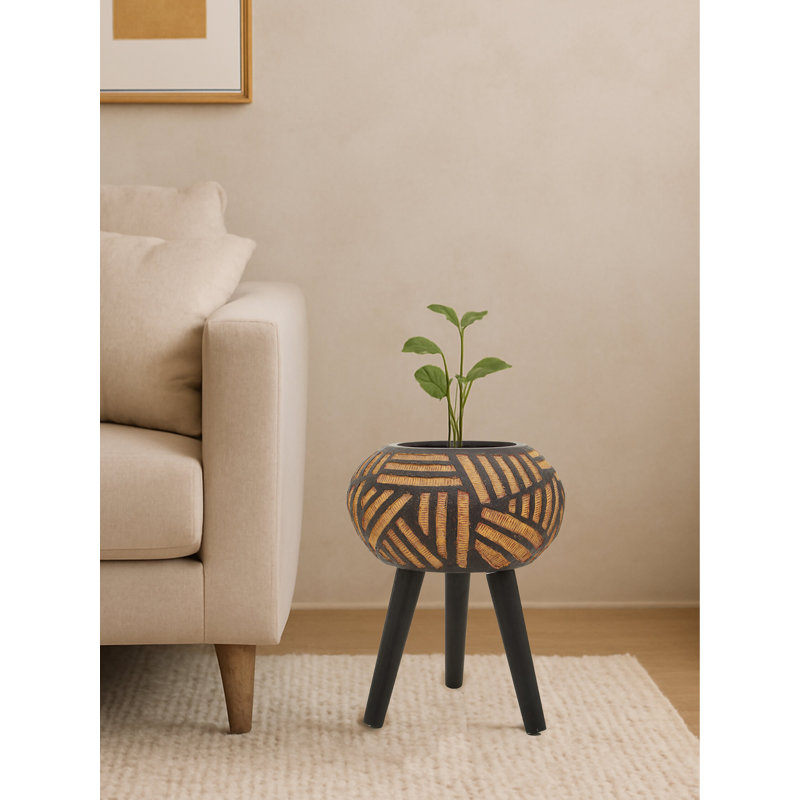 Caydie Planter, Black, 44cm H x 35.5cm W x 35.5cm D