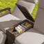 Chaise longue brune, table de rangement, réglable, coussins antidérapants, protection contre les intempéries-673773225