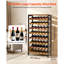 48 Bottle Wine Rack,8-Tier Iron Wine Bottle Holder With Wood Table Top,Freestanding Floor Display Wine Storage Shelves,For Kitchen Pantry, Cellar, Bar, Dining Room,26''L X 9.3''W X 46.9''H