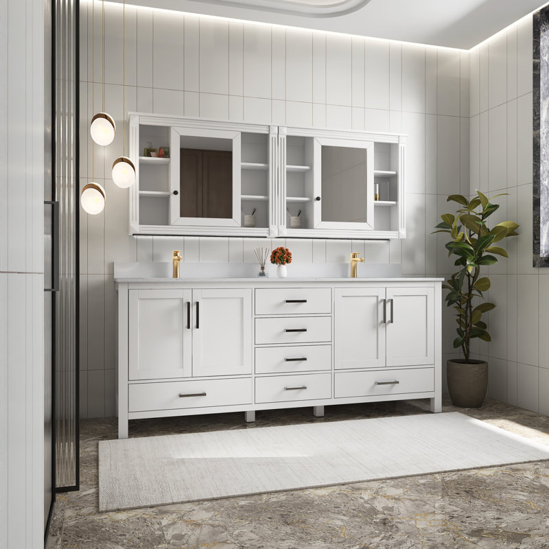 Ensemble de meuble-lavabo mural 80 po