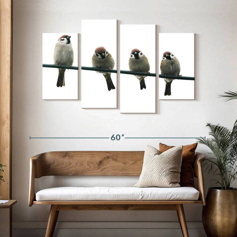 Petits oiseaux amies de Brampt, H 32 po x l 52 po