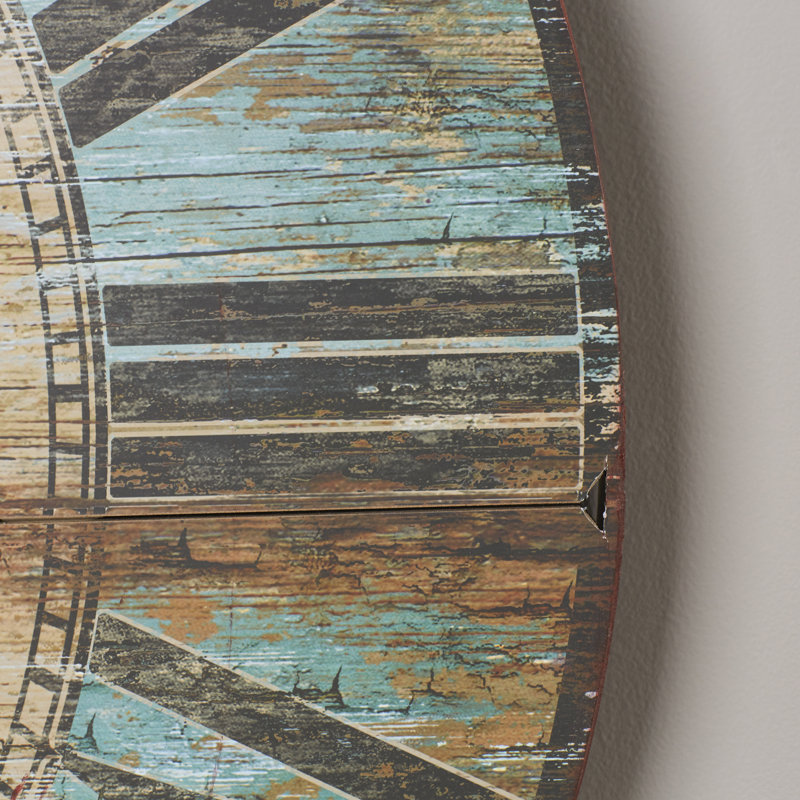 Wood Wall Clock, Turquoise