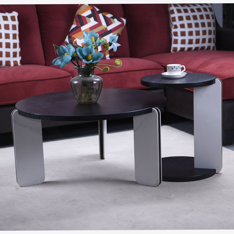 Ensemble de 2 tables basses gigognes 32,68 pouces avec table de bout (table basse incluse seulement)