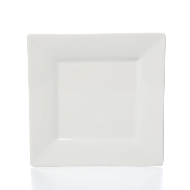 Ten Strawberry Street Whittier Square 7.5" Plate, White
