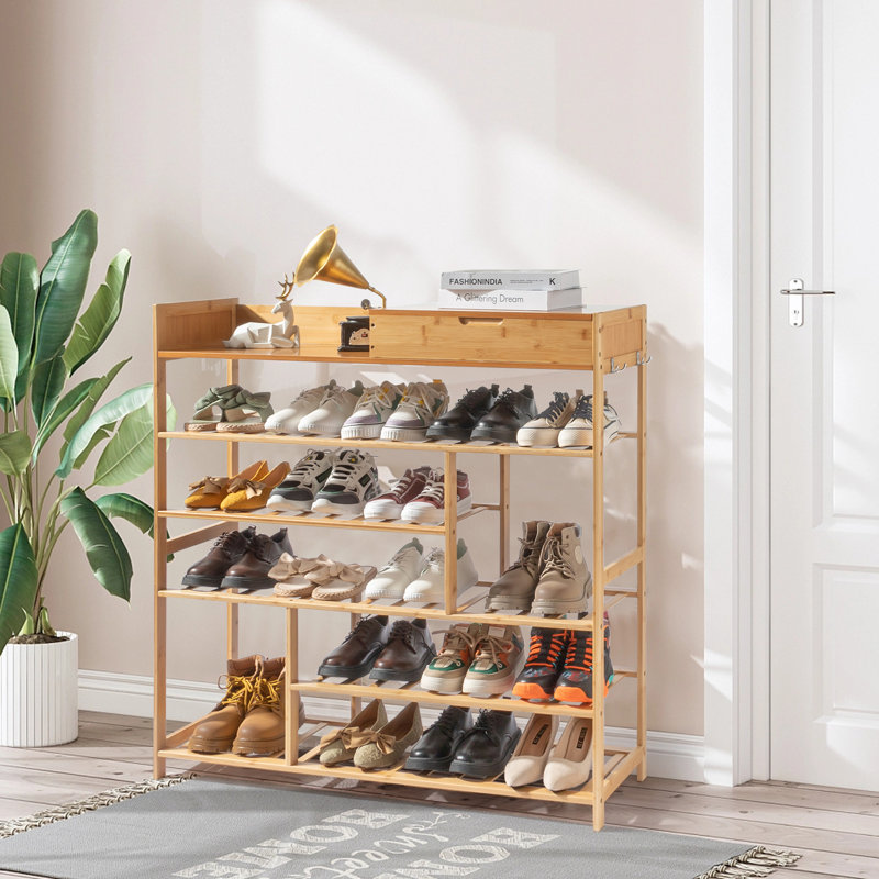Range-chaussures en bois massif 24 paires Nanno