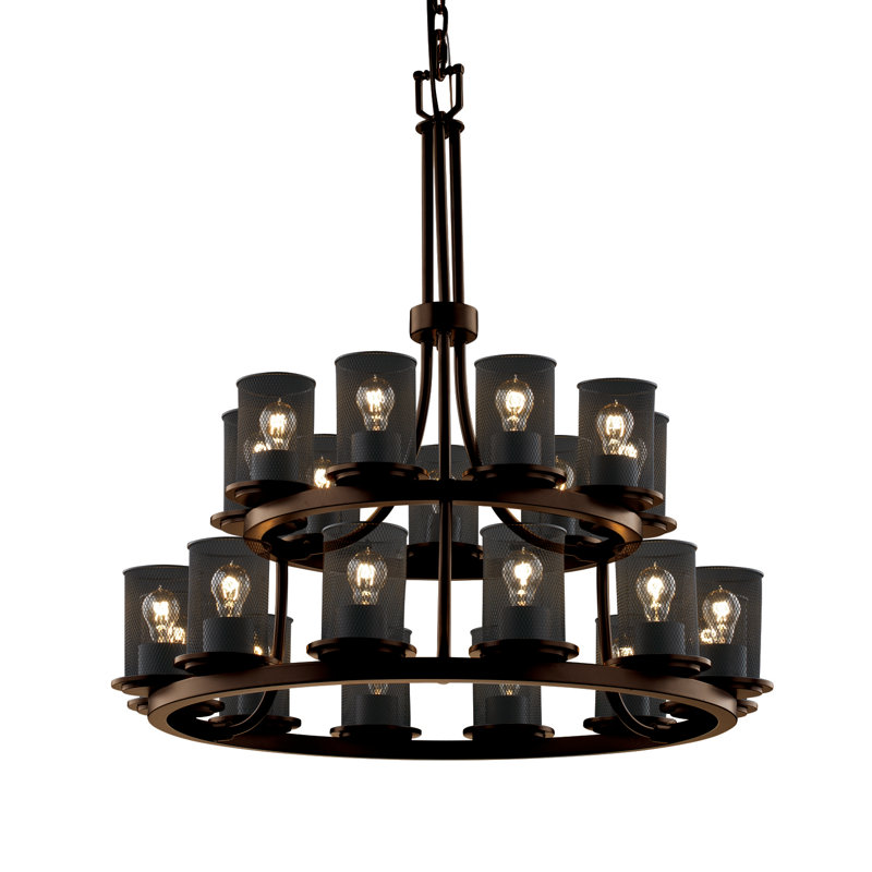 Lustre à niveaux ombré 21 lumières Bennett, Bronze foncé