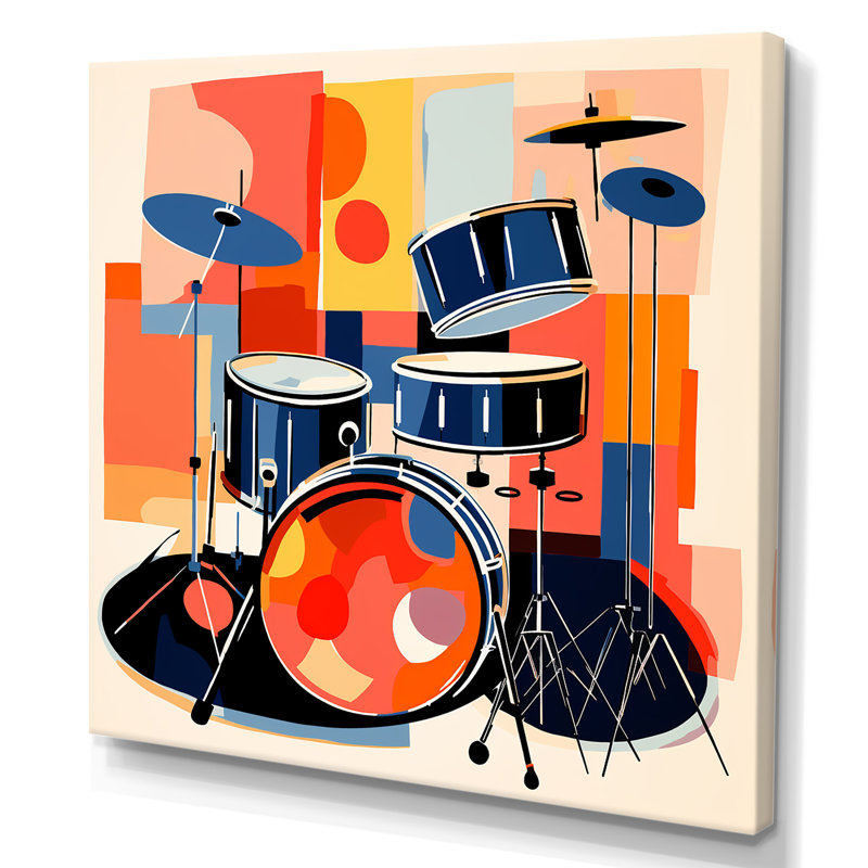 Druming Groove II - fruits, art mural, H 30 po x l 30 po x P 1,5 po, Toile tendue