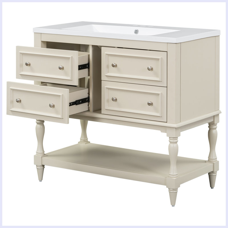 Ensemble de meuble-lavabo avec lavabo Modern, Beige