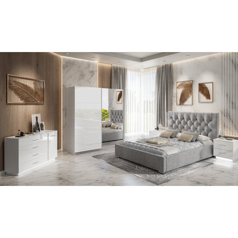 Akheel Steel Piece Bedroom Set, 160 x 200cm