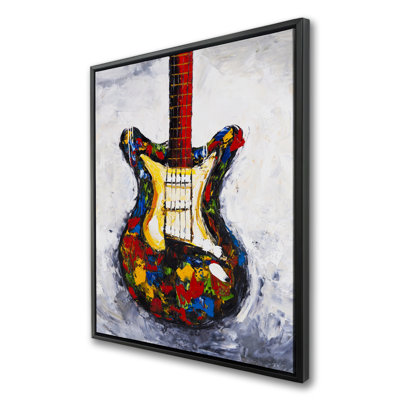 Colorful Guitar - Modern Framed Canvas for Home Decor