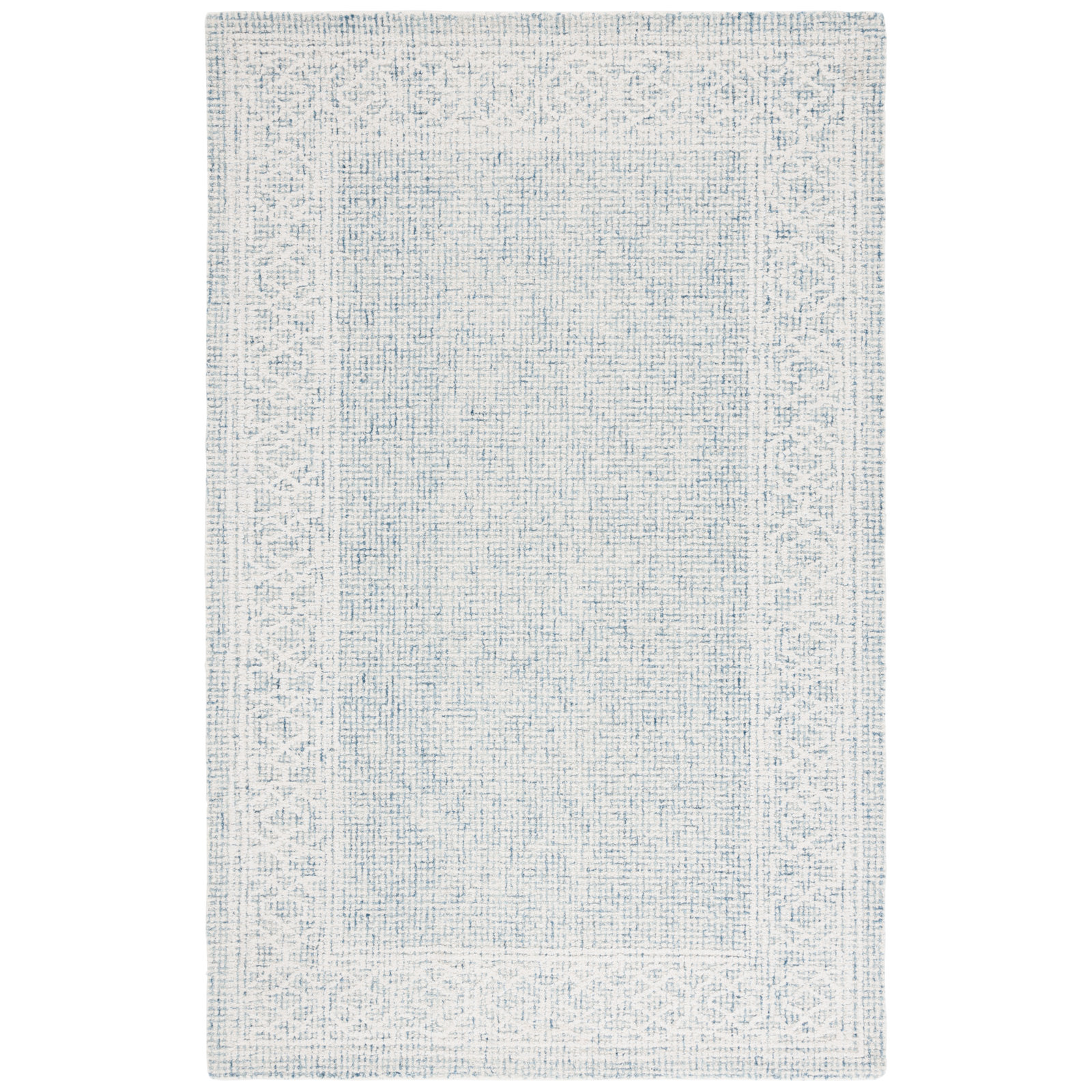 Ebony 277 Hand Tufted Indian Wool Pile Geometric Rug, Rectangle 6' x 9'