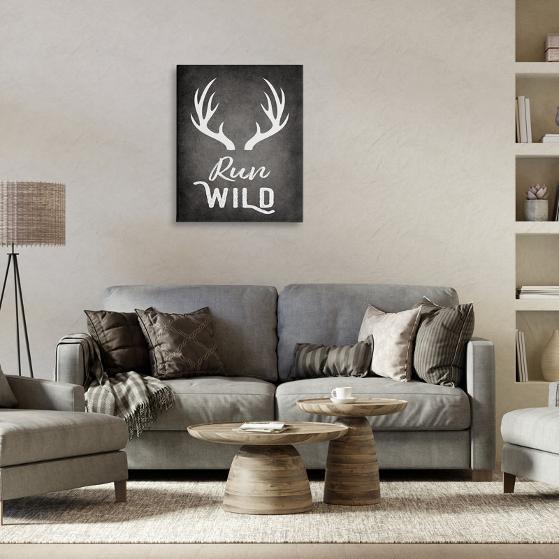 Art mural sur toile Run Wild Antler par Ashley Calhoun, H 30 po x l 24 po