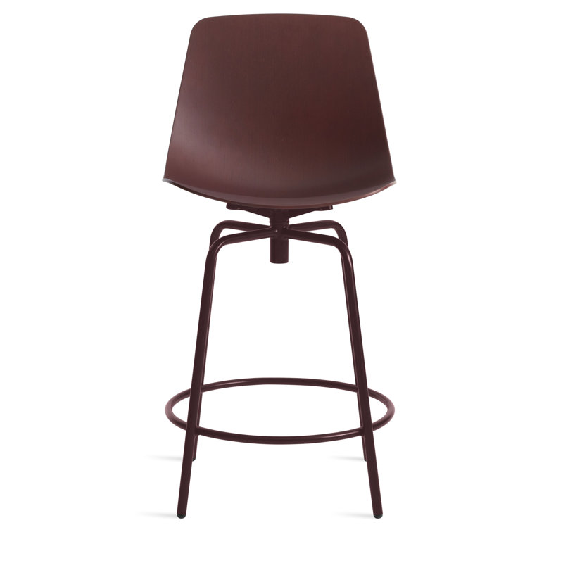 Clean Cut Swivel Stool, Walnut, Counter Stool (24" Seat Height)