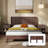 Modern Farmhouse Wood Headboard - Queen Size, No Box Spring Needed, 80.2 in Wide, Walnut Finish-615332572-615332569