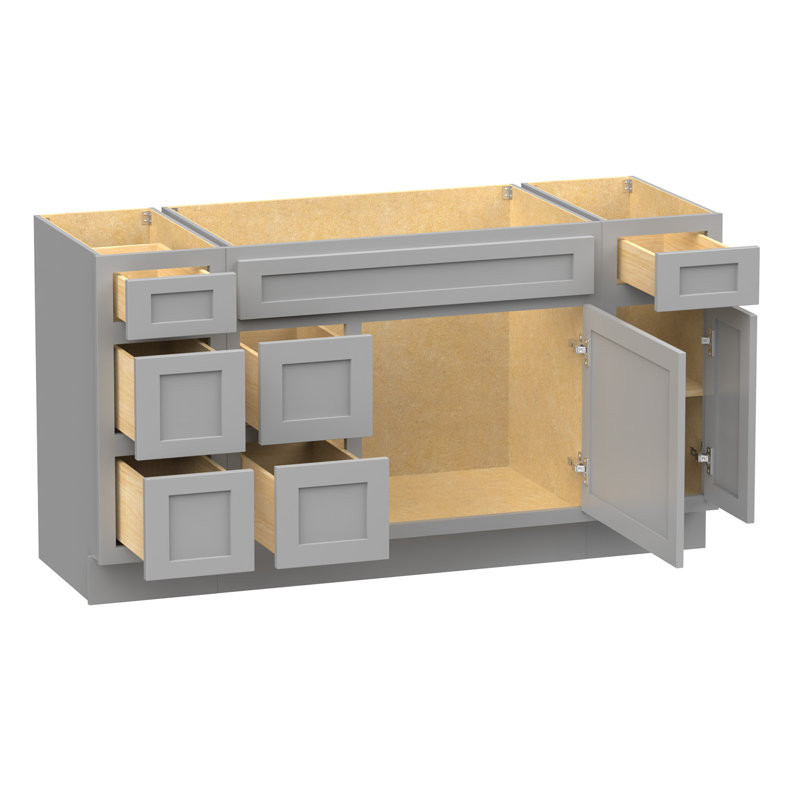 Base de meuble-lavabo simple 60 po seulement, Gris