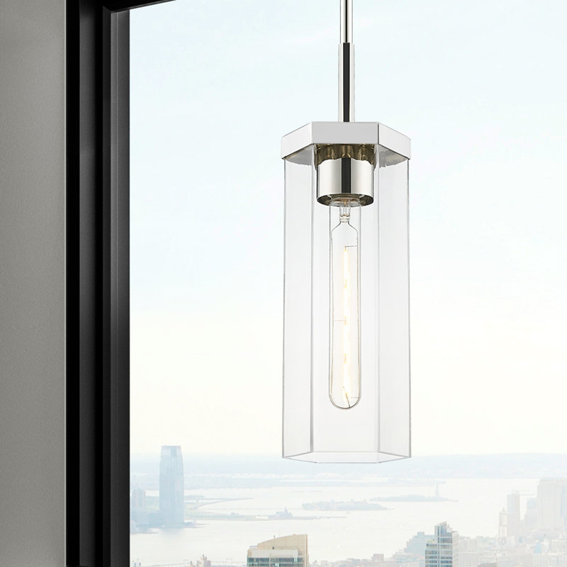 Downtown Urban - Blakeley - Luminaire suspendu 1 corde 5 po, Clair, Nickel poli