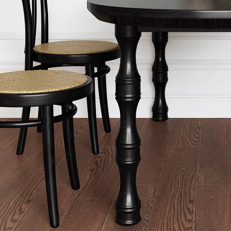Table ovale classique en bois de frêne noir classique, H 29,92 po x L 62,99 po x l 31,49 po