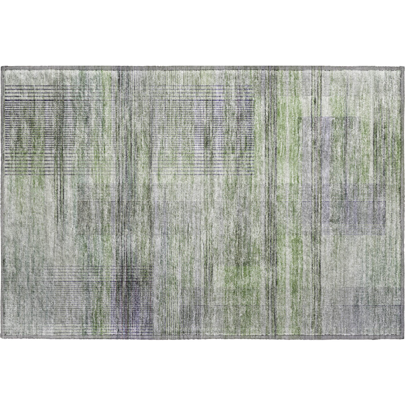 Premium Machine Washable Prisco Aloe Rug, Rectangle 1'8" x 2'6"