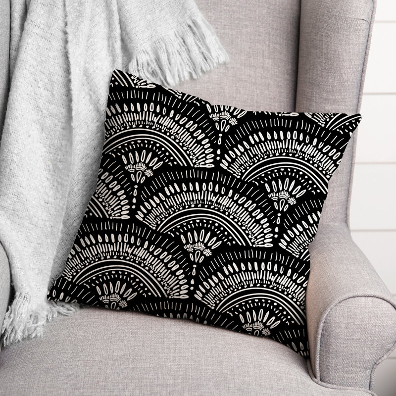 Coussin intérieur / extérieur bohème, H 18 po x l 18 po, Carré