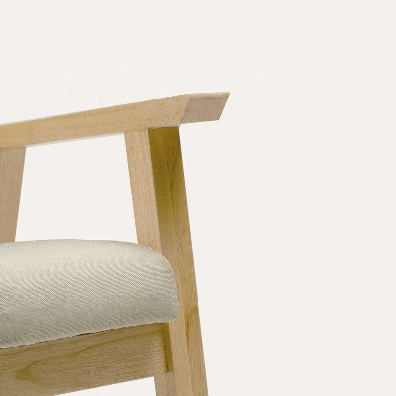 Hopley Upholstered Armchair, Stained Black, Cream, 80cm H x 63cm W x 70.5cm D