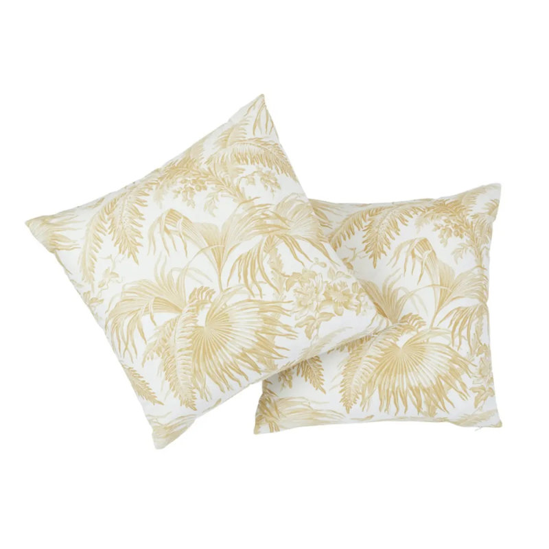 Schumacher x Jill Lasersohn Toile Tropique Pillow, Gold