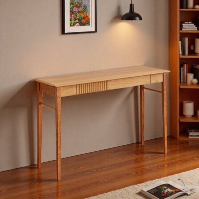 Bureau simple et durable en bois de cerisier étroit