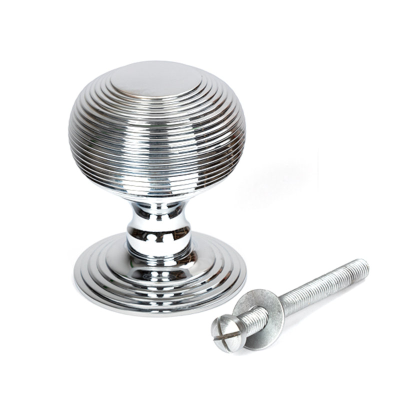 Passage Door Knob, Polished Chrome