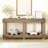 62.9" Vintage Entryway Table - Fir Solid Wood With Natural Grain, 6 Reinforced Legs & 4.6" Thick Desktop, Metal Rivet Decor & Plank Under-Shelf, Console Table For Hallway, Living Room-268208919