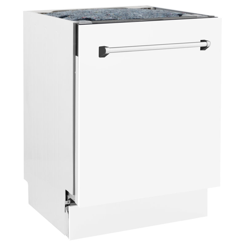 ZLINE 24" Tallac Series 3rd Rack Tall Tub Dishwasher with Stainless Steel Tub, 51dBa, White Matte