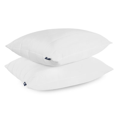 Serta Down Illusion Cool Quilted Pillows Standard/Queen Size Pillows Set of 2, Medium/Firm, White
