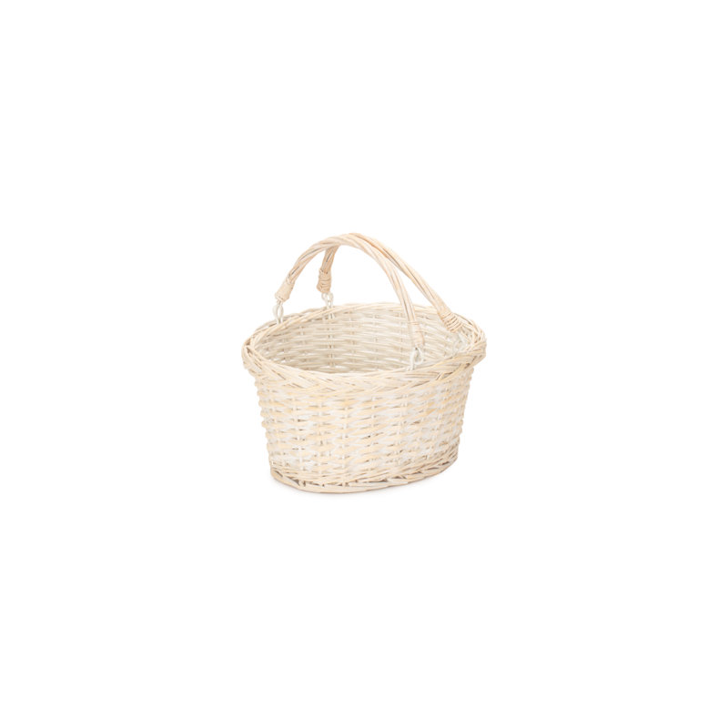 Wicker Swing Handled Shopping Basket, 18cm H x 28cm W x 33cm D
