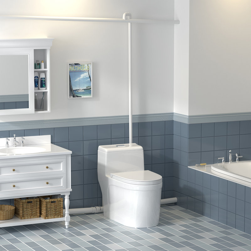 Toilette une pièce contemporaine à macération avec pompe 600W dissimulée pour le sous-sol