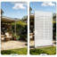Paravent d'extérieur autoportant à 5 panneaux (hauteur 152 cm), cloison décorative à persiennes en PEHD avec cadre en acier, panneau de clôture résistant aux intempéries pour balcon, jardin et intérieur - Blanc et beige-115640911