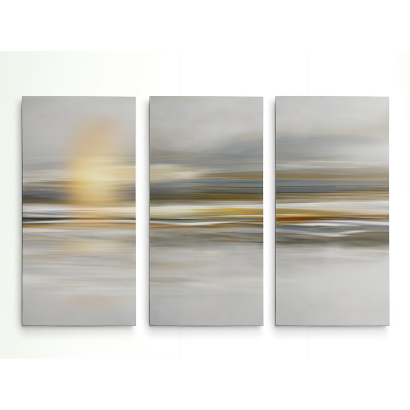 " Soft Sea " 3 - Pieces, 32" H x 48" W x 1.5" D