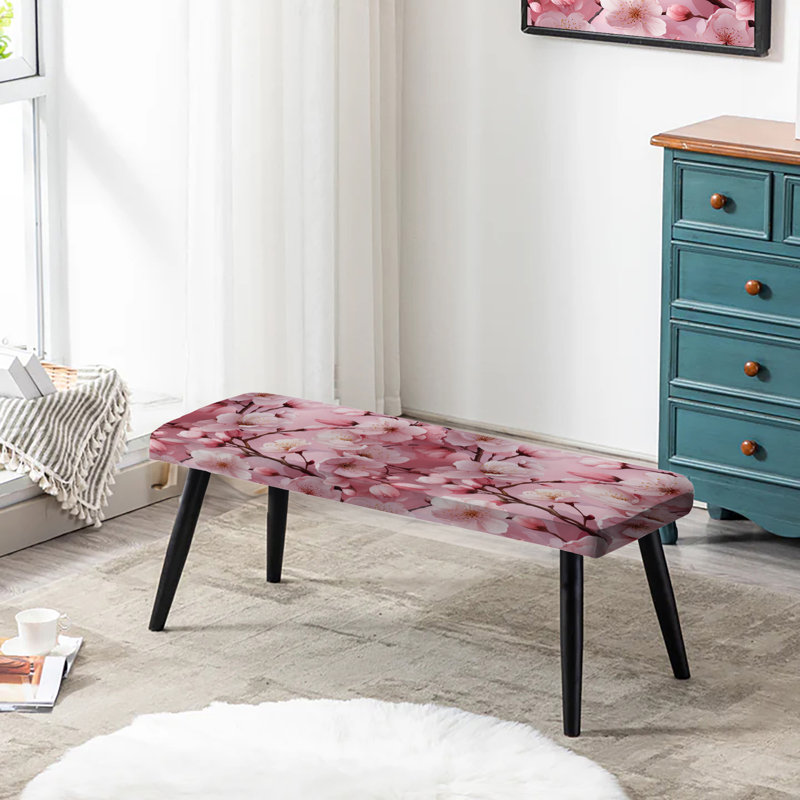Banc japonais rembourré floral rose I