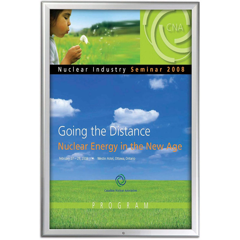 Cadre en aluminium verrouillable M&T Affiche, profil de 1,25 po, fixation murale, affiche à chargement frontal, photo, certificat, cadre de document avec housse antireflet
