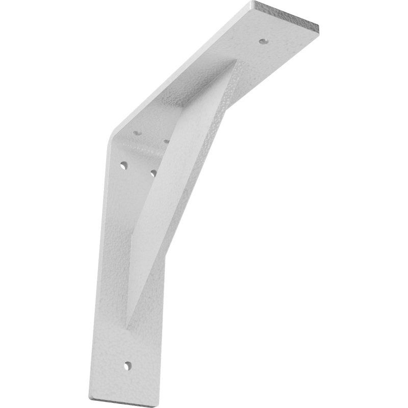 Support traditionnel en acier, H 8 po x l 2 po x P 8 po, Blanc martelé