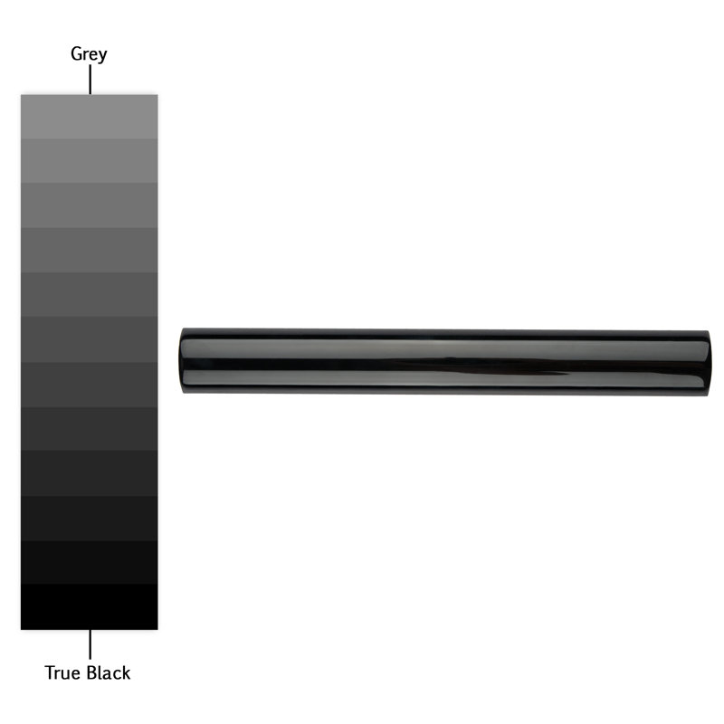 Bordon 1"x 7-7/8" Ceramic Quarter Round Wall Tile Trim in, Black