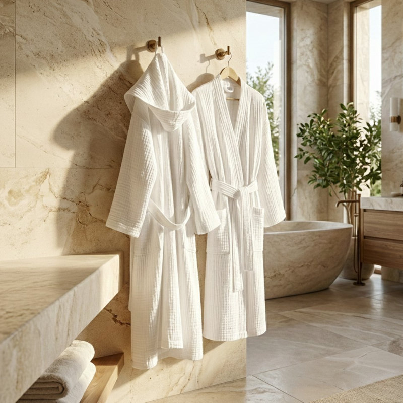 Peignoir 100% coton mousseline, G / TG