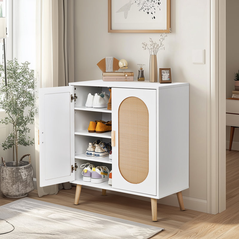Armoire de rangement pour chaussures Rubenstein, Blanc