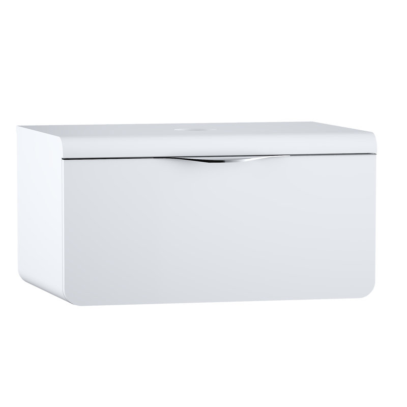 Mocca 91cm Single Bathroom Vanity Base Only, Arctic White
