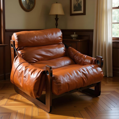Canapé en cuir ciré de qualité supérieure - Design classique intemporel, confort semblable à un nuage, cuir ciré à l'huile facile d'entretien pour les salons modernes, campagnards et rétro