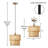 12"W 1-Light Metal and Rattan Pendant