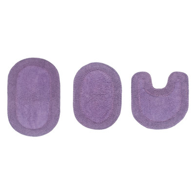 Delma 100% Cotton Bath Rugs (Set of 3)