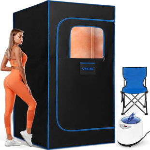 Sauna Box, Steam Sauna Tent With Steamer, 1 Pc Portable Sauna For Home, Sauna Tent Sauna Box, Home Sauna, Personal Steam Sauna Tent Full Body With Steamer, 90 Minute Timer, Folding Chair, Remote Control, 9 Levels