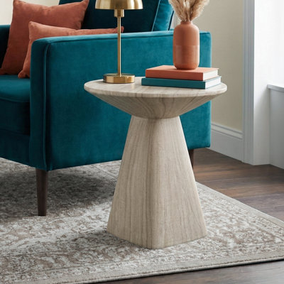 Fulcher Natural Stone 18" W Pedestal End Table