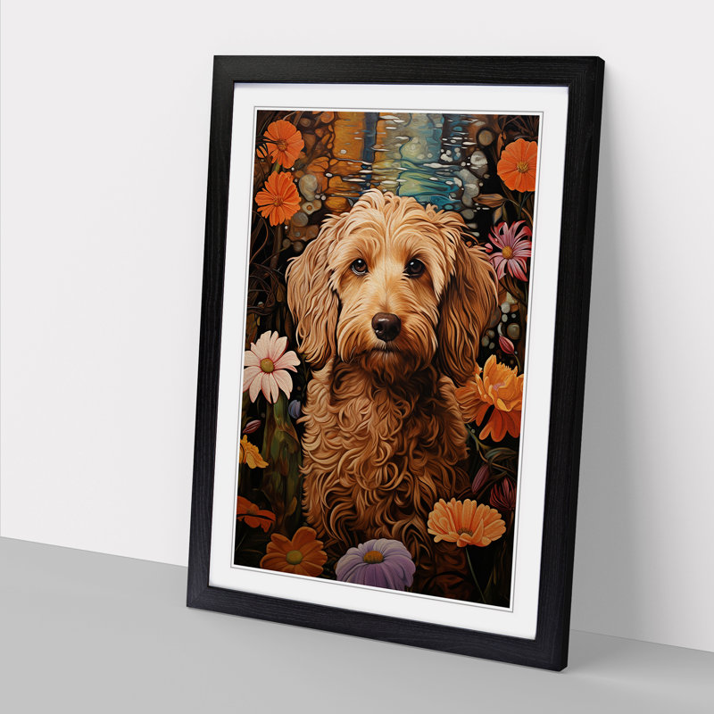 Labradoodle Renaissance - Framed Print, 46cm H x 34cm W x 2cm D, Black