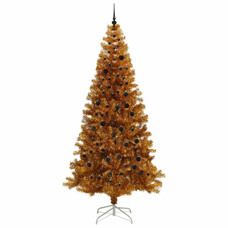 vidaXL Christmas Tree with 150 LEDs with Stand Gold PET, 7.87 ft